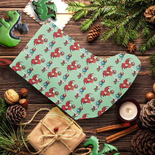 Christmas Holiday Joy Red Dragon Cocktail Cheer Small Christmas Stocking