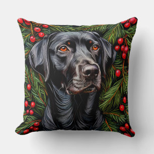 Christmas Holiday Labrador Dog Lover Gift Cushion