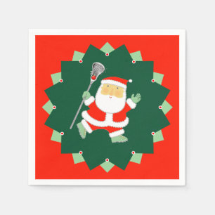 Christmas Holiday Lacrosse Party Napkin