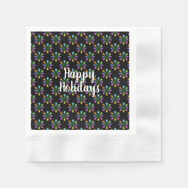 Christmas holiday light snowflake design napkin (Front)