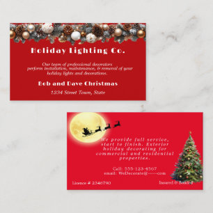 Christmas Holiday Lighting Santa Claus Pretty   Business Card
