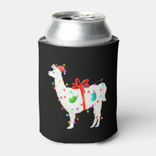 Christmas Holiday Llama Can Cooler