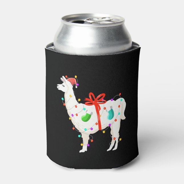 Christmas Holiday Llama Can Cooler (Can Front)