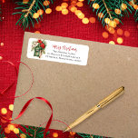 Christmas Holiday Mailbox Floral Monogram Return Address Label<br><div class="desc">Beautiful Christmas holiday "Merry Christmas" watercolor monogram mailbox floral bouquet in in red and white with greenery give this botanical return address envelope seal design a look of classically sophisticated elegance that is sure to impress your recipients. Simply add your names and return address.</div>