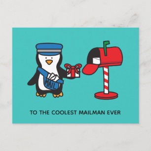 Christmas Holiday Mailman Mail Lady Postal Worker Postcard