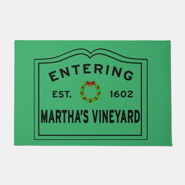 Christmas Holiday Martha's Vineyard Massachusetts  Doormat (Front)
