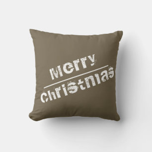 Christmas Holiday Merry Christmas Modern Grey Cushion