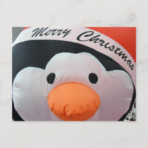 Christmas Holiday Merry Inflatable Penguin Postcard