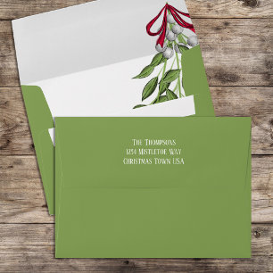 Christmas Holiday Merry Mistletoe Elegant Cute Envelope