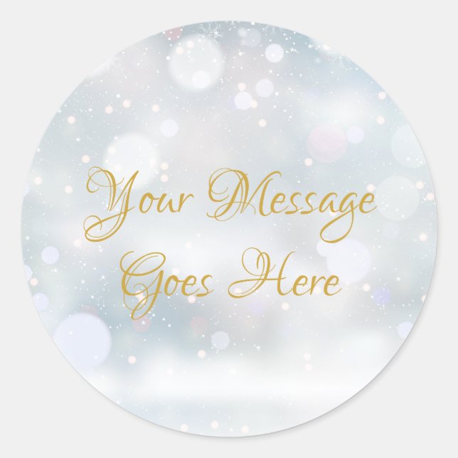 Christmas Holiday Message Classic Round Sticker (Front)