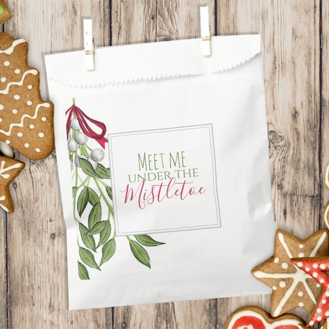 Christmas Holiday Mistletoe Cute Whimsical Favour Favour Bag (Creator Uploaded)