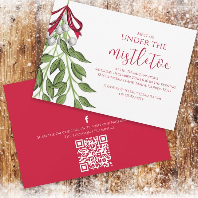 Christmas Holiday Mistletoe Social Media QR Code Invitation (Creator Uploaded)