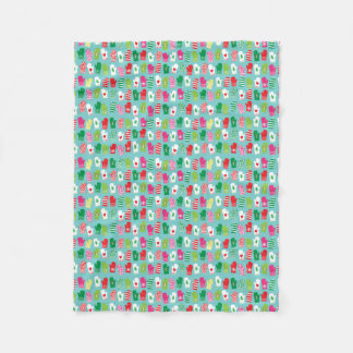 Christmas Holiday Mittens Pattern Fleece Blanket