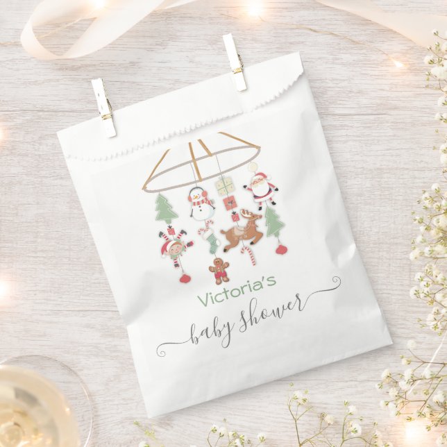 Christmas Holiday Mobile Baby Shower Favour Bag (Clipped)