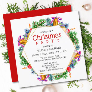 Christmas Holiday Modern Corporate Christmas Party Invitation