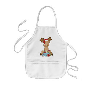 Christmas Holiday Moose kids apron