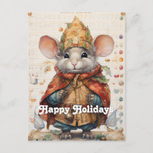 Christmas Holiday Mouse 22 Collage Postcard