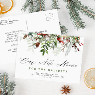 christmas holiday Moving New Home announcement Postcard