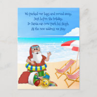 Christmas Holiday Moving Santa on the Beach