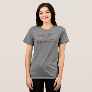 Christmas Holiday Newlywed Just Married Est Date Tri-Blend Shirt