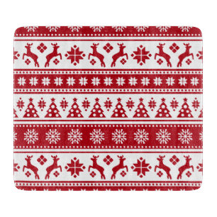 Christmas Holiday Nordic Pattern Cosy Cutting Board