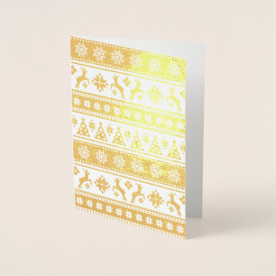 Christmas Holiday Nordic Pattern Cosy Foil Card