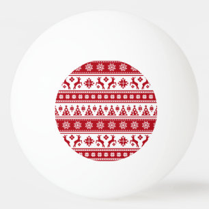 Christmas Holiday Nordic Pattern Cosy Ping Pong Ball