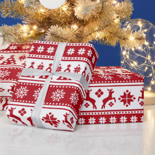 Christmas Holiday Nordic Pattern Cosy Wrapping Paper