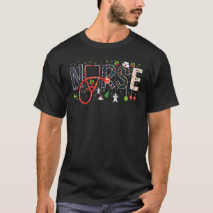 Christmas Holiday Nurse Health Worker School Nurse T-Shirt