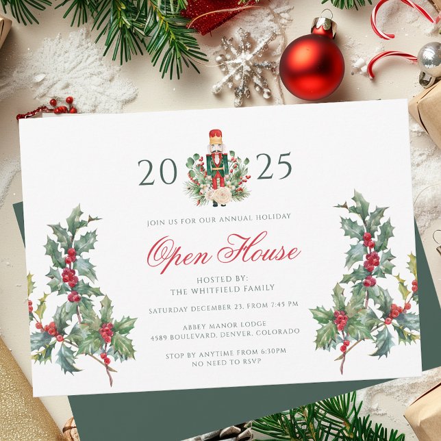 Christmas Holiday Nutcracker Open House Berries Invitation (Christmas Holiday Nutcracker Open House Berries Invitation)