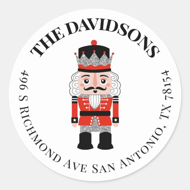 Christmas Holiday Nutcracker Return Address Label (Front)