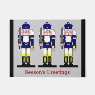 Christmas Holiday Nutcracker Soldier Custom Words Doormat