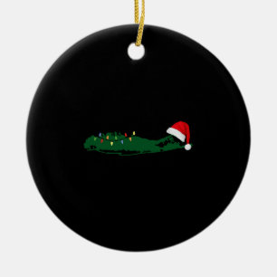 Christmas Holiday on Long Island Festive Ceramic Ornament