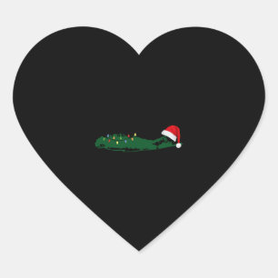 Christmas Holiday on Long Island Festive Heart Sticker