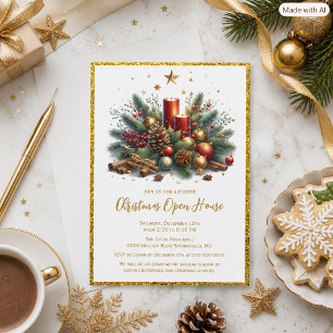 Christmas Holiday Open House Festive Party  Invitation