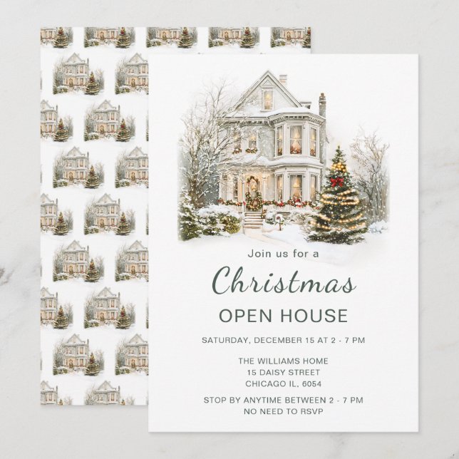 Christmas Holiday Open House Invitation (Front/Back)