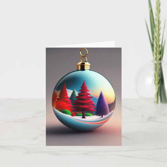 Christmas Holiday Ornament Card (Front)