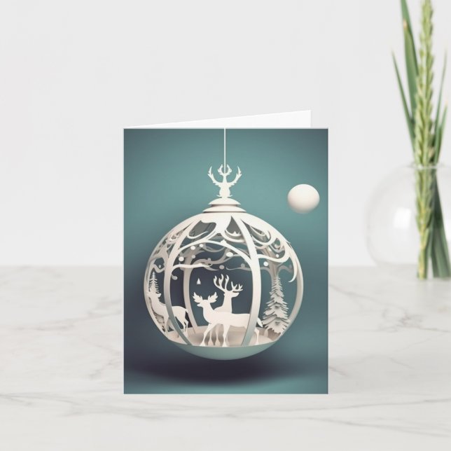Christmas Holiday Ornament Card (Front)