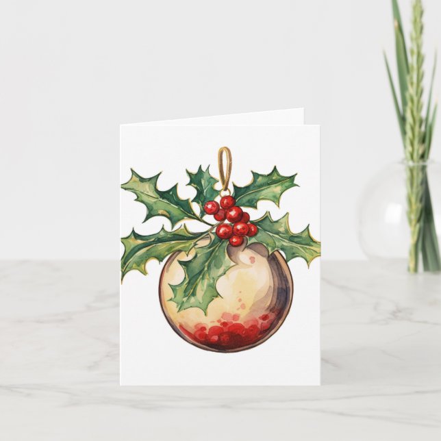 Christmas Holiday Ornament Card (Front)