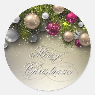Christmas Holiday Ornaments - Multi Classic Round Sticker