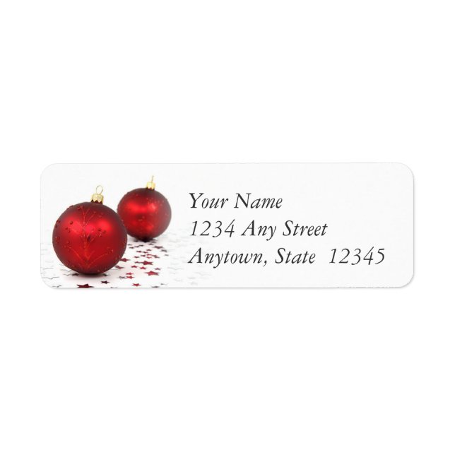 Christmas Holiday Ornaments Return Address Labels (Front)