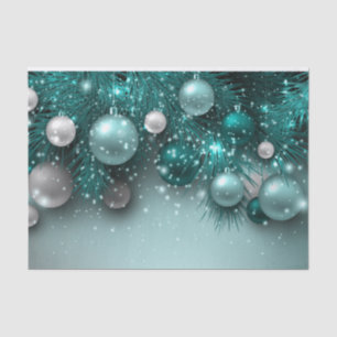 Christmas Holiday Ornaments - Teals Tissue Paper