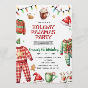 Christmas Holiday Pajama Party Invitation