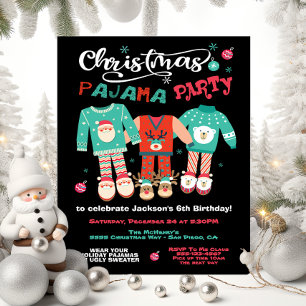 Christmas Holiday Pajama Party Invitation