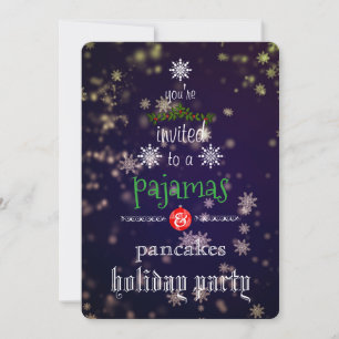 Christmas Holiday Pajamas & Pancakes Family Party Invitation