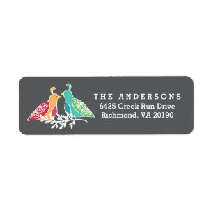 Christmas Holiday Partridge Birds Return Address Label