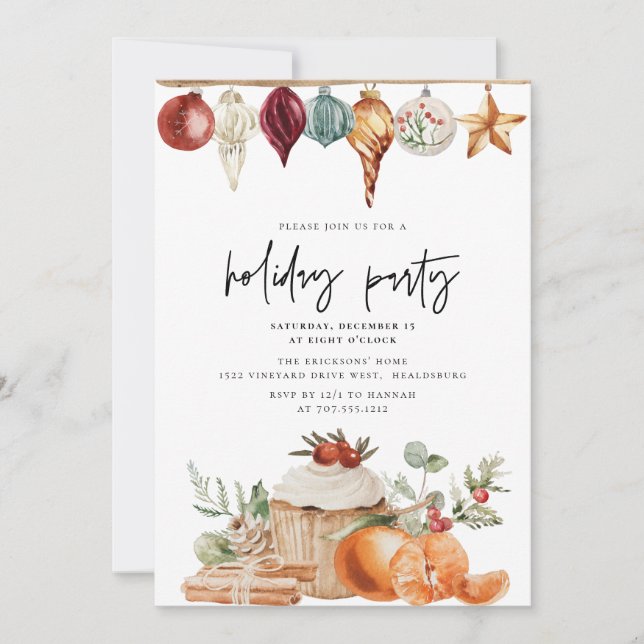 Christmas Holiday Party Dinner Modern Simple Invitation (Front)