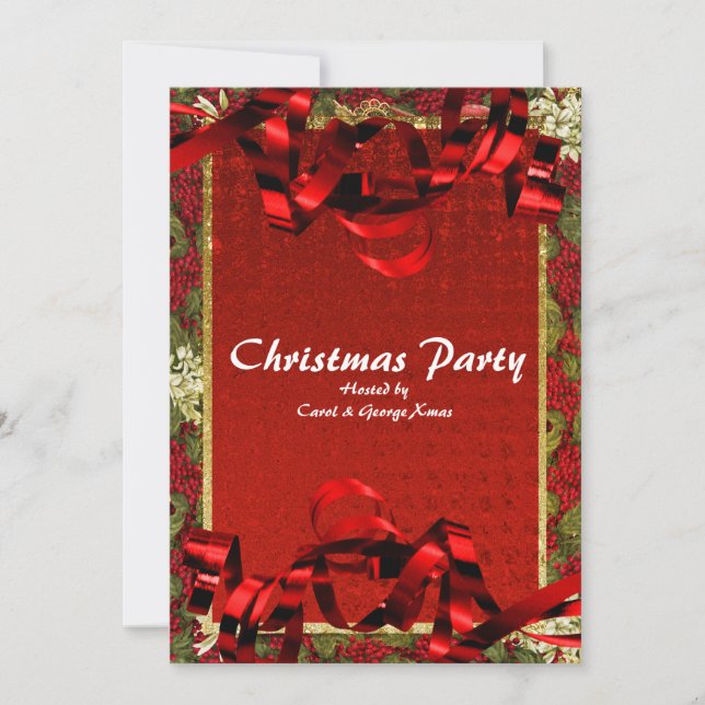 Christmas holiday party elegant office invitation (Front)