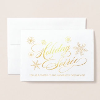 Christmas Holiday Party Elegant Snowflakes Invite