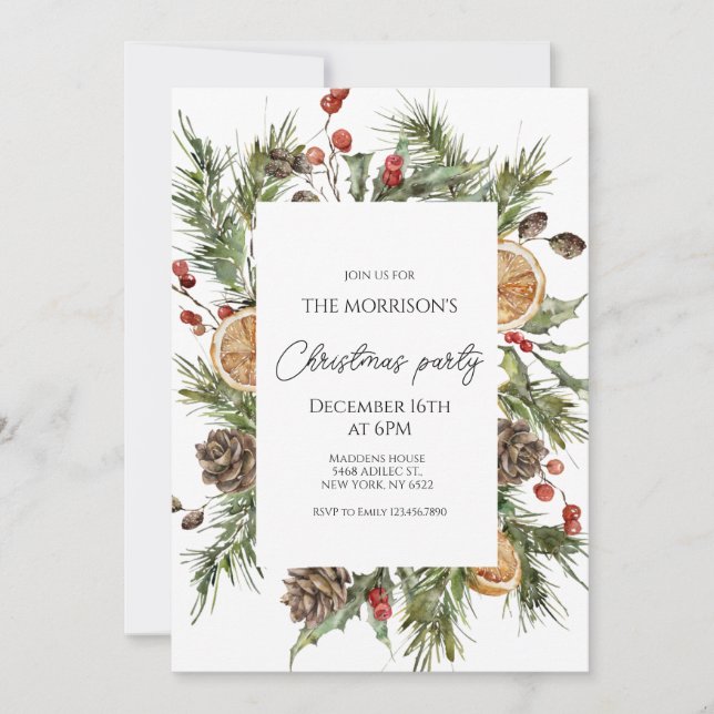 Christmas Holiday Party Invitation (Front)